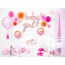 BALLON ALU LETTRES BABY 73.5X75CM OR ROSE