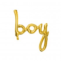 BALLON ALU LETTRES BOY 63.5X74CM OR