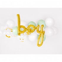 BALLON ALU LETTRES BOY 63.5X74CM OR