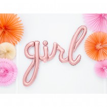 BALLON ALU LETTRES GIRL 77X70CM OR ROSE