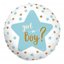 BALLON ALU ROND GENDER REVEAL BOY OR GIRL 46CM