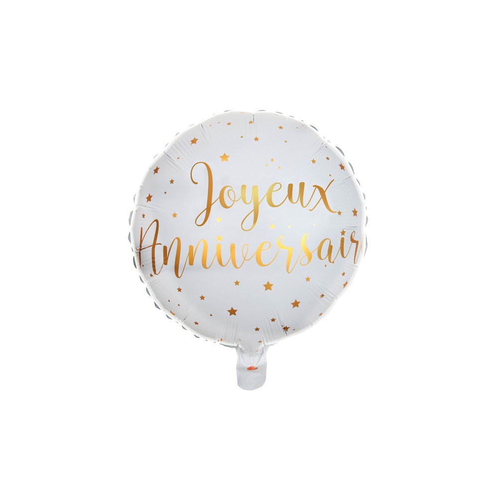 Ballon Joyeux Anniversaire Blanc 30 Ans - Paquet de 8 - 2.10€