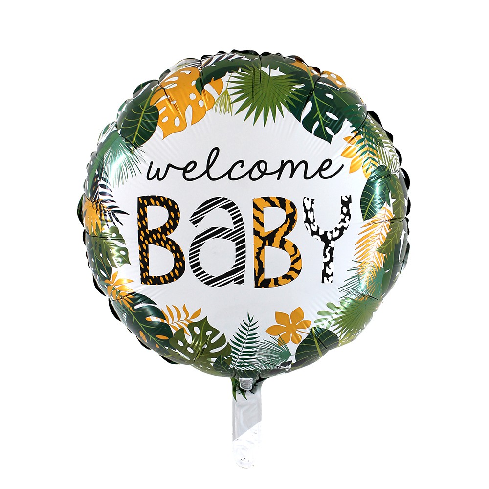 BALLON ALU ROND NAISSANCE JUNGLE 46CM