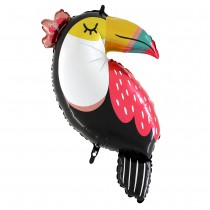 BALLON ALU TOUCAN ÉTÉ HAWAÏ 102CM MULTICOLORE