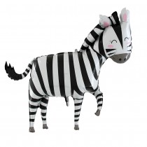 BALLON ALU ZÈBRE ANIMAL JUNGLE 127CM BLANC