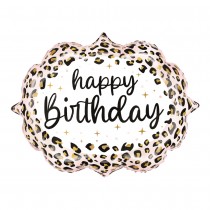 BALLON ALUMINIUM ANNIVERSAIRE LÉOPARD 68X55CM