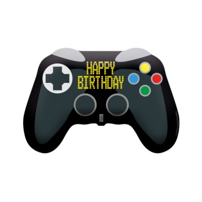 BALLON ALUMINIUM ANNIVERSAIRE MANETTE 77X52CM NOIR