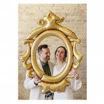 BALLON ALUMINIUM CADRE PHOTO BAROQUE 78X95CM OR