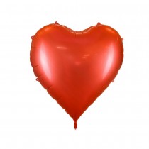 BALLON ALUMINIUM CŒUR 136X129CM ROUGE