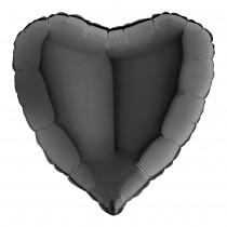 BALLON ALUMINIUM CŒUR 46CM NOIR