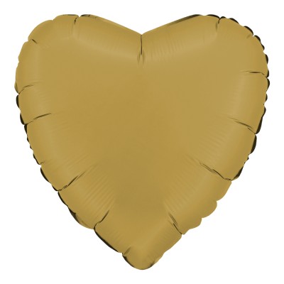 BALLON ALUMINIUM CŒUR 46CM OR SATIN