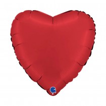 BALLON ALUMINIUM CŒUR 46CM ROUGE SATIN