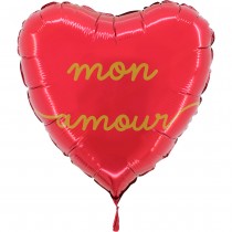 BALLON ALUMINIUM CUR DOUBLE FACE AMOUR 46CM ROUGE