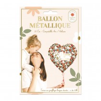 BALLON ALUMINIUM CŒUR JE T\'AIME MAMAN FLEURS 35CM