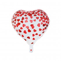 BALLON ALUMINIUM CURS ROUGE 45CM BLANC