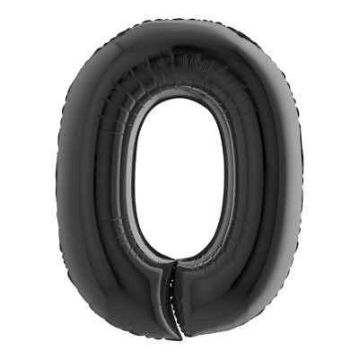 BALLON ALUMINIUM CHIFFRE 0 102CM NOIR