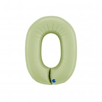 BALLON ALUMINIUM CHIFFRE 0 102CM VERT OLIVE