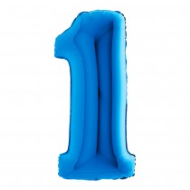 BALLON ALUMINIUM CHIFFRE 1 102CM BLEU