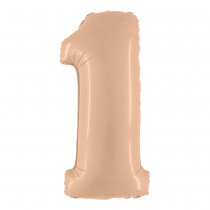 BALLON ALUMINIUM CHIFFRE 1 102CM NUDE SATIN