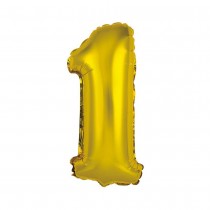 BALLON ALUMINIUM CHIFFRE 1 36CM OR