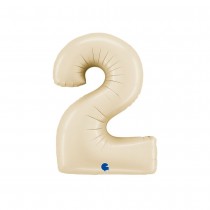 BALLON ALUMINIUM CHIFFRE 2 102CM BEIGE