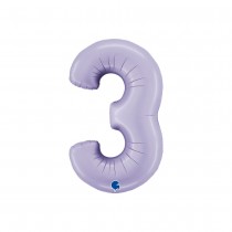 BALLON ALUMINIUM CHIFFRE 3 102CM LILAS