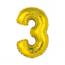 BALLON ALUMINIUM CHIFFRE 3 36CM OR