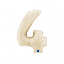 BALLON ALUMINIUM CHIFFRE 4 102CM BEIGE