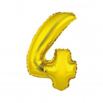 BALLON ALUMINIUM CHIFFRE 4 36CM OR