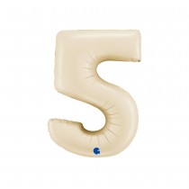 BALLON ALUMINIUM CHIFFRE 5 102CM BEIGE