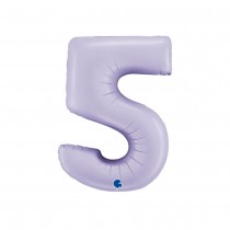 BALLON ALUMINIUM CHIFFRE 5 102CM LILAS