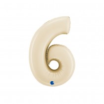 BALLON ALUMINIUM CHIFFRE 6 102CM BEIGE