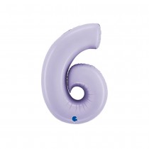 BALLON ALUMINIUM CHIFFRE 6 102CM LILAS
