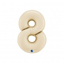 BALLON ALUMINIUM CHIFFRE 8 102CM BEIGE