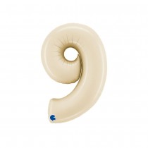 BALLON ALUMINIUM CHIFFRE 9 102CM BEIGE