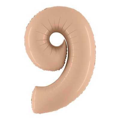 BALLON ALUMINIUM CHIFFRE 9 102CM NUDE SATIN