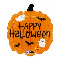 BALLON ALUMINIUM CITROUILLE HALLOWEEN 34X39CM