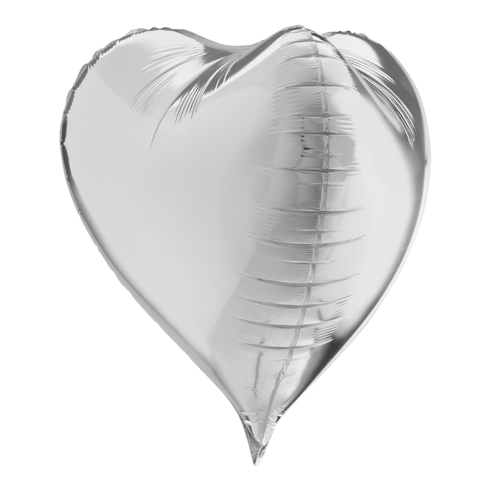 BALLON ALUMINIUM C?'UR 3D 41X43X39CM ARGENT