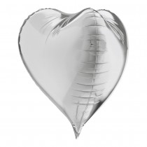 BALLON ALUMINIUM COEUR 3D 41X43X39CM ARGENT