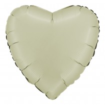 BALLON ALUMINIUM COEUR 46CM VERT OLIVE SATIN