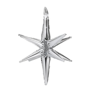 BALLON ALUMINIUM ÉTOILE 3D 70CM ARGENT