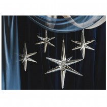 BALLON ALUMINIUM ÉTOILE 3D 70CM ARGENT