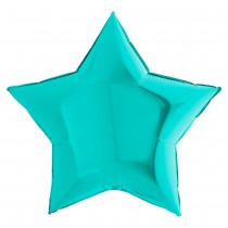 BALLON ALUMINIUM ÉTOILE 91CM TURQUOISE