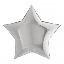 BALLON ALUMINIUM ÉTOILE ARGENT  91CM