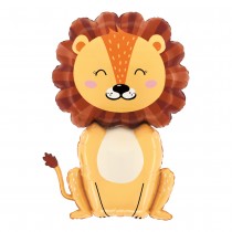 BALLON ALUMINIUM FIGURINE LION ROI JUNGLE 56X79CM