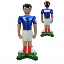 BALLON ALUMINIUM JOUEUR FOOTBALL FFF 126X65CM BLEU