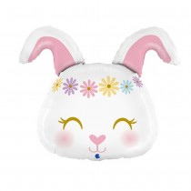 BALLON ALUMINIUM LAPIN HIPPIE 64CM