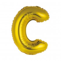 BALLON ALUMINIUM LETTRE C 36CM OR