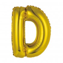 BALLON ALUMINIUM LETTRE D 36CM OR