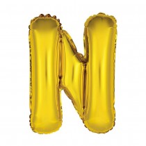 BALLON ALUMINIUM LETTRE N 36CM OR